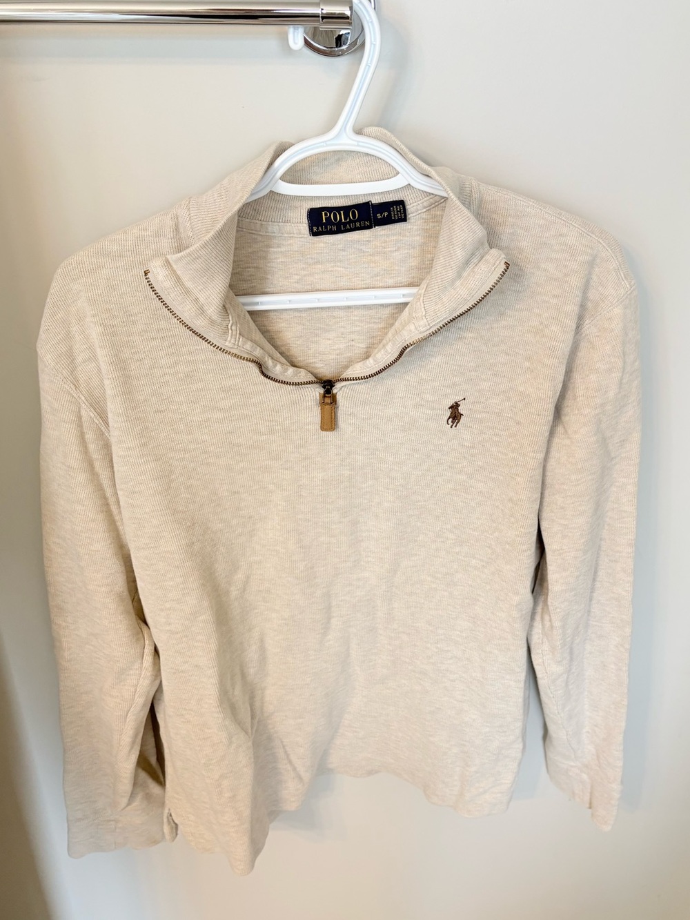 Ralph Lauren Cream Half-Zip Turtleneck Sweater